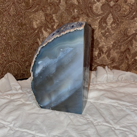 Source Unknown Other - Vintage Blue & Gray Geode Slice agate.